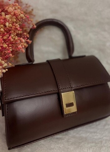 Zara Acı kahve şık tasarım kadın kol çantası