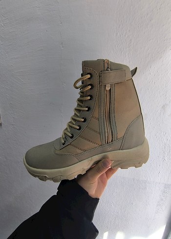 Bej Kamuflaj Desenli Bağcıklı Erkek Bot - Görsel 2