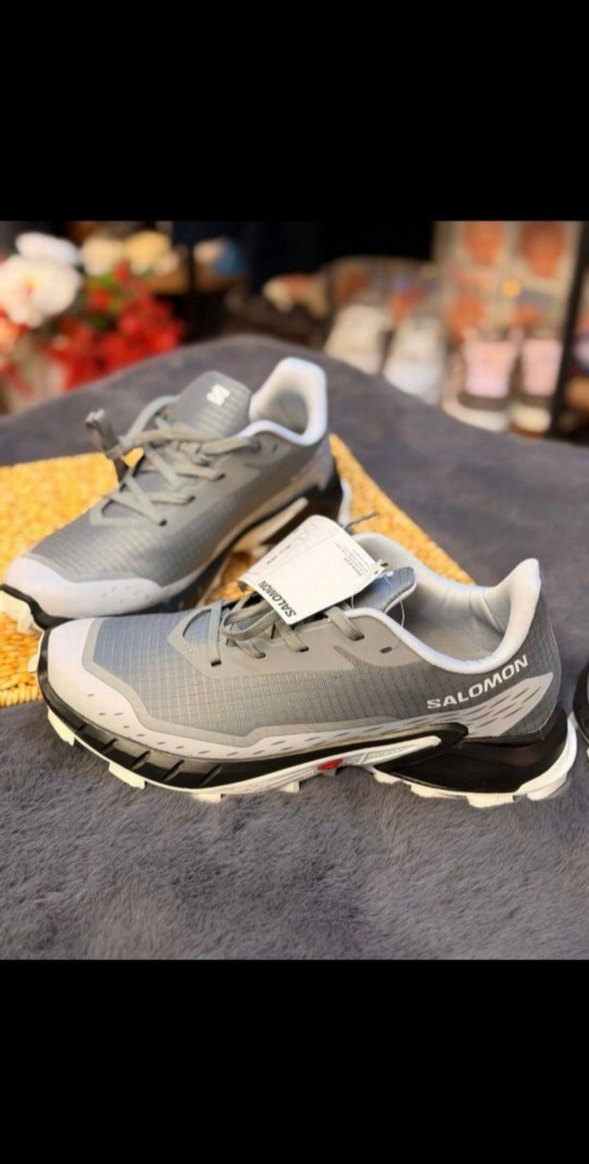 Gri Bağcıklı Salomon Outdoor Ayakkabı - Görsel 4