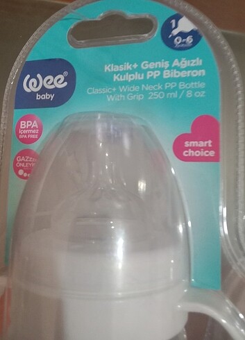 Wee baby 2 li geniş ağızlı kulplu biberonlar 