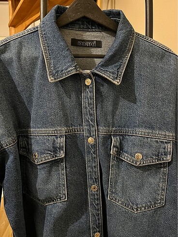 s Beden oversize mavi jean ceket