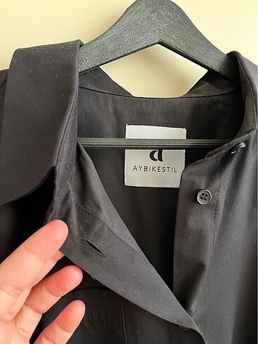 s Beden siyah gabardin kumaş gömlek elbise #aybikestil