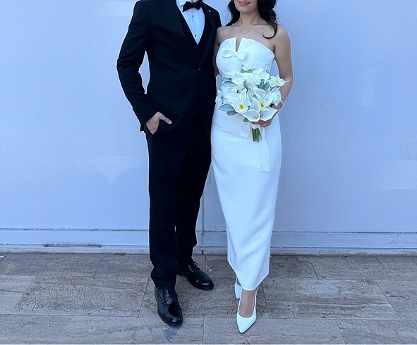 xs Beden Beyaz nikah elbisesi