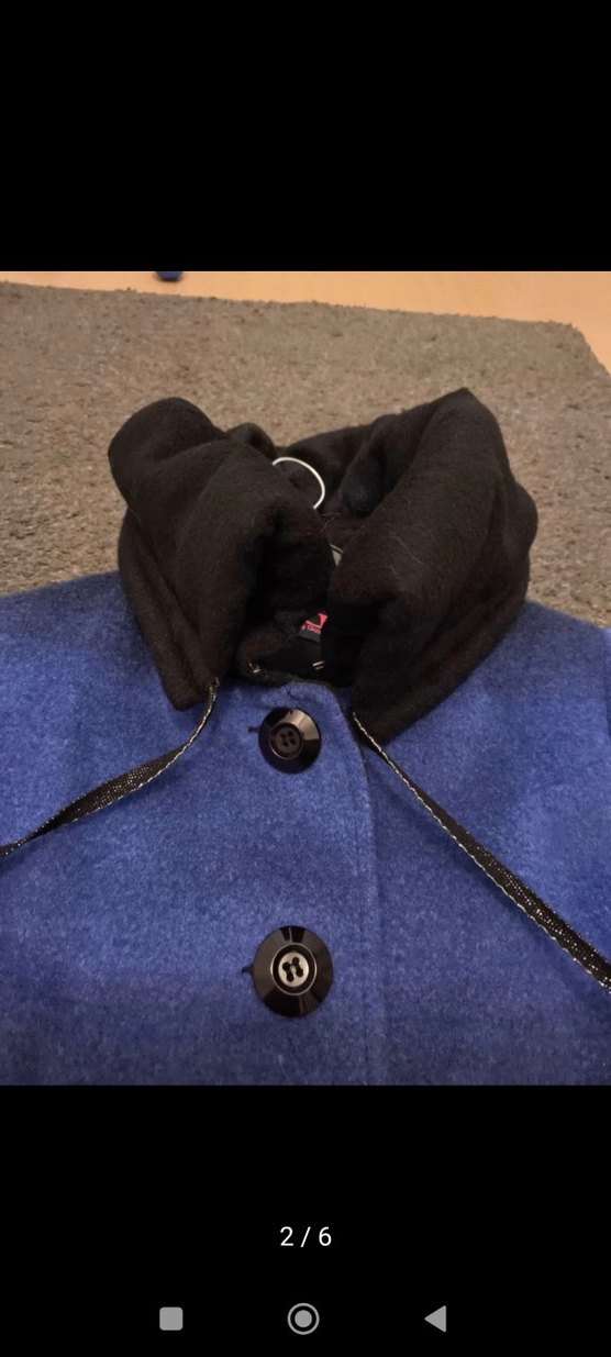 Düğmeli Lacivert Mini Kadın Kaban - Görsel 3