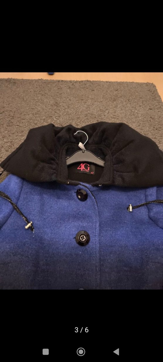 Düğmeli Lacivert Mini Kadın Kaban - Görsel 4