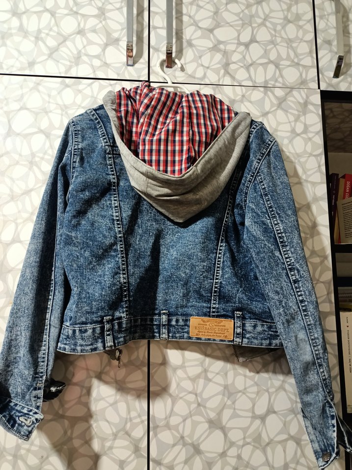 Düğmeli Mavi Kadın Kot Ceket - Görsel 2