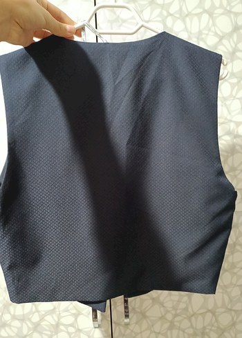 Düğmeli Lacivert Yelek - Görsel 2