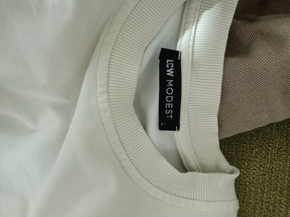 sweat altı fırfırlı bej tunik - Görsel 2