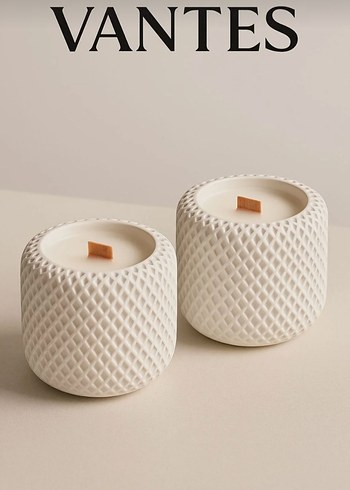 Beyaz Desenli Mum - Görsel 2