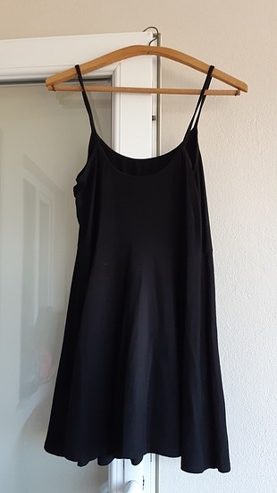 H&M siyah ip askılı penye elbise