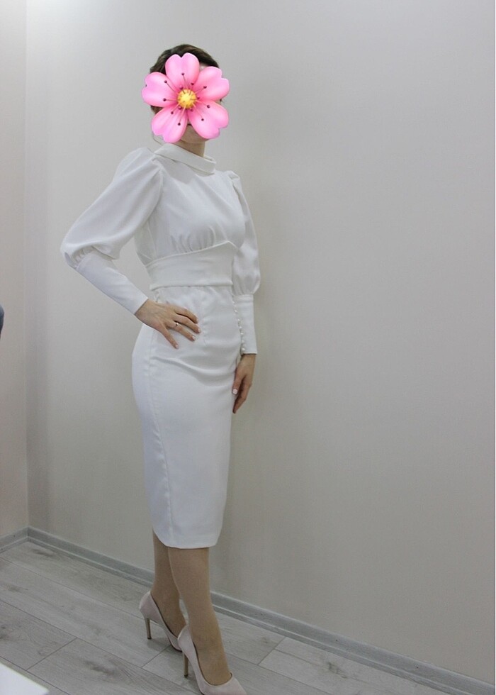 Beyaz abiye elbise - Görsel 3