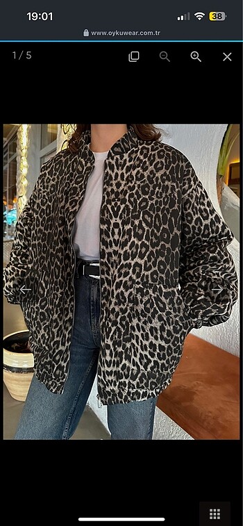 Leopar desen bomber ceket