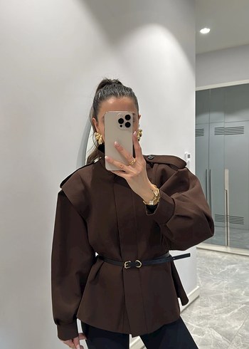 Zara Kahverengi Kemerli Trençkot