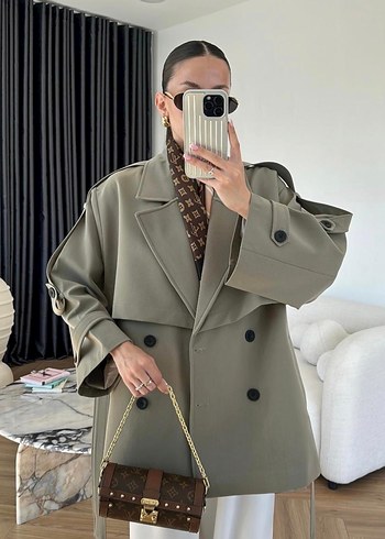 Zara Kemerli Haki Trençkot