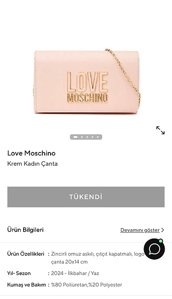  Beden LOVE MOSCHINO Çanta