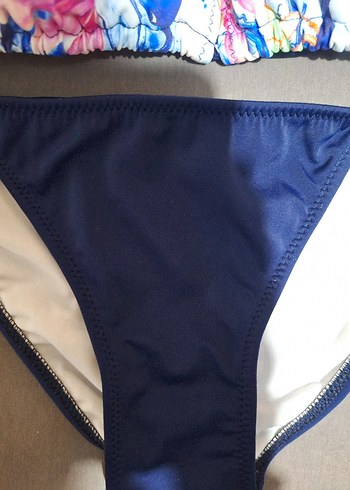 36 Beden mavi Renk Bohem Renkli Bağcıklı Mini Bikini