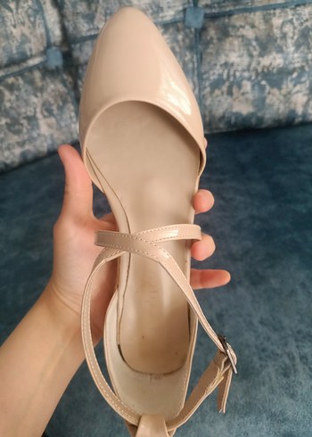 Bej Kadın Blok Topuklu Günlük Ayakkabı - Görsel 4