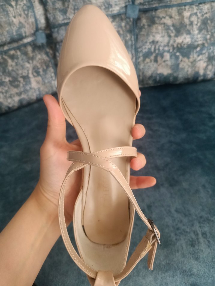 Bej Kadın Blok Topuklu Günlük Ayakkabı - Görsel 4