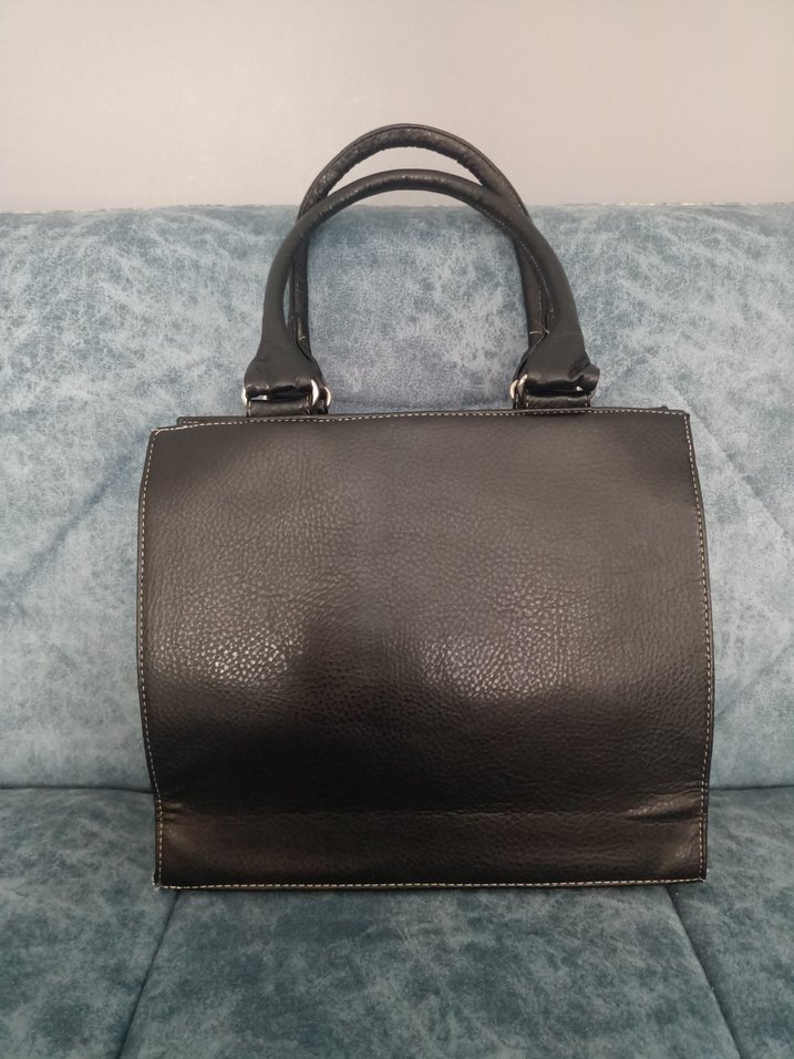 Kilit Tokalı Baskılı Deri Kadın Çanta - Görsel 3