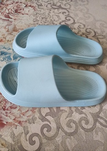 Mavi Pastel Platform Tabanlı Kadın Terlik - Görsel 3