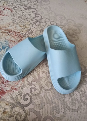 Mavi Pastel Platform Tabanlı Kadın Terlik - Görsel 2