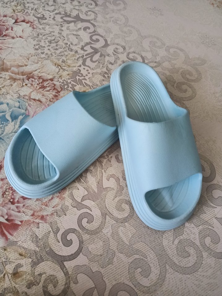 Mavi Pastel Platform Tabanlı Kadın Terlik - Görsel 2