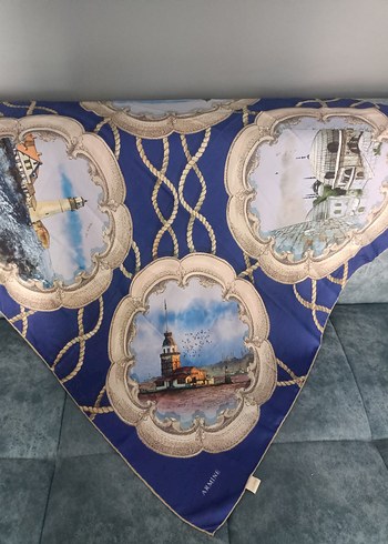 Parlak Mavi Bohem Kadın Fuları ARMINE - Görsel 3