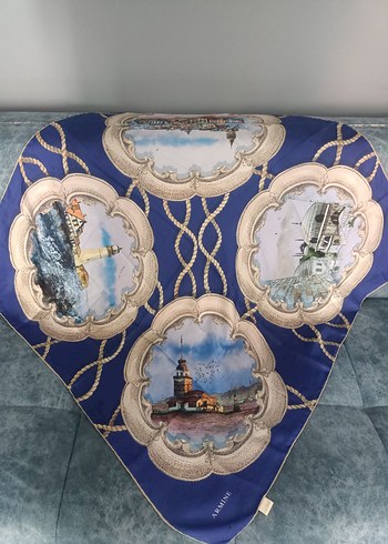 Parlak Mavi Bohem Kadın Fuları ARMINE - Görsel 2