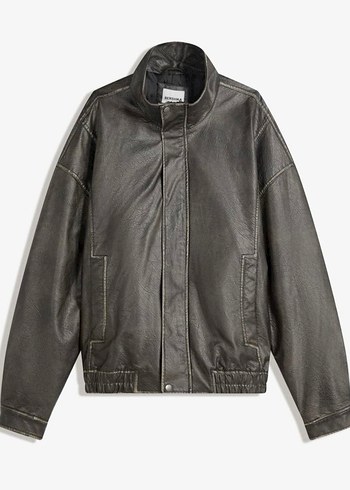 Bershka deri ceket - Görsel 5