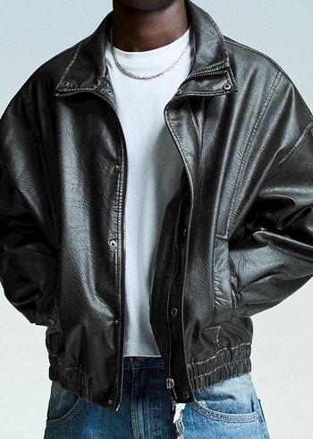 Bershka deri ceket - Görsel 3