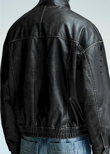 Bershka deri ceket - Görsel 4