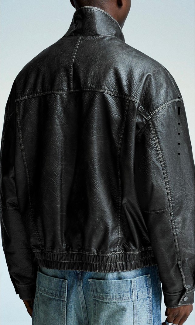 Bershka deri ceket - Görsel 4