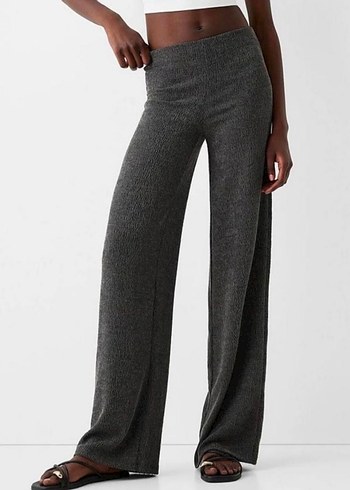 Bershka Bershka wide leg gri pantalon