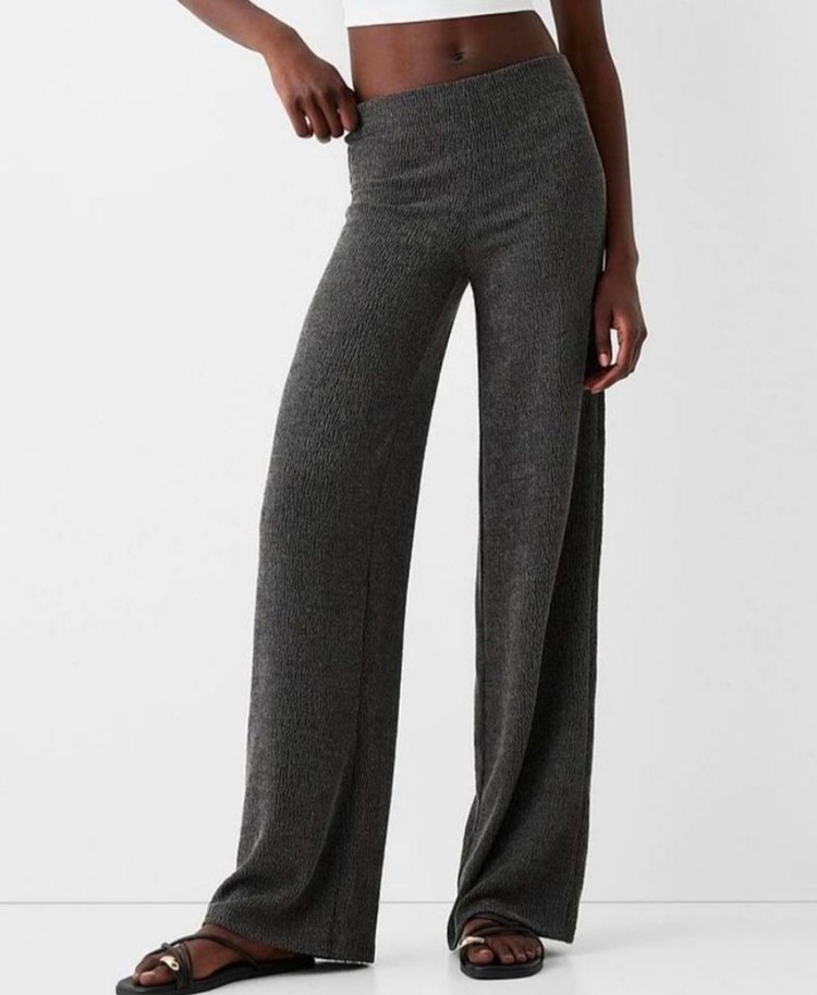 Bershka wide leg gri pantalon - Görsel 2