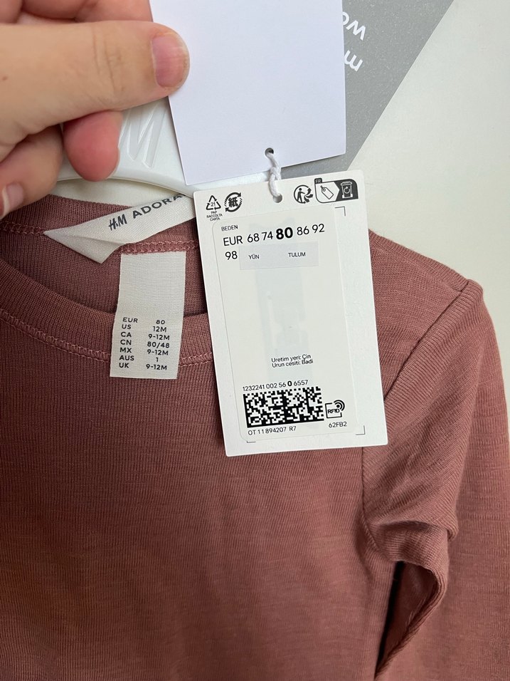 Uzun Kollu Bebek Yün Body H&M - Görsel 3