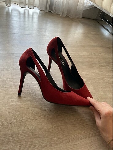 38 Beden Mango süet stiletto