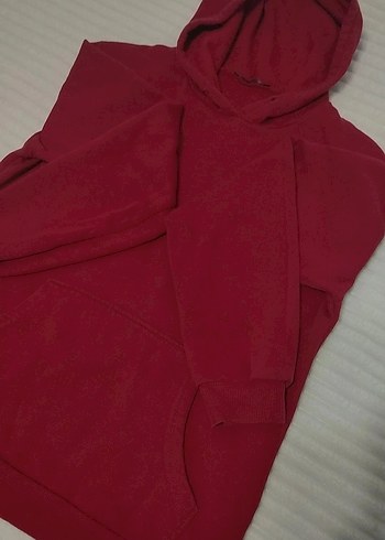 s Beden kırmızı Renk Kırmızı renk kadın kapüşonlu cepli sweatshirt