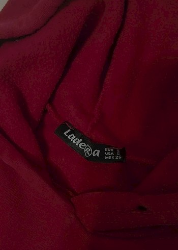 s Beden Kırmızı renk kadın kapüşonlu cepli sweatshirt