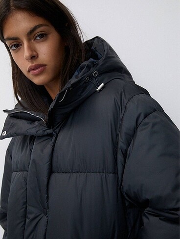 s Beden Pull&Bear Kapüşonlu Şişme Mont