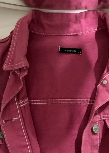 xl Beden Kadın Pembe Düğmeli Denim Ceket
