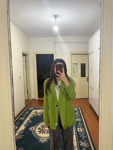 xs Beden yeşil Renk BERSHKA blazer ceket