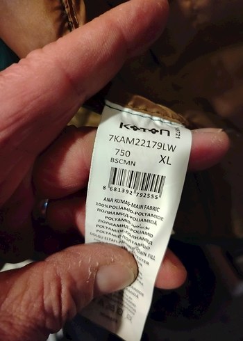 Yeşil Midi Koton Kışlık Mont XL - Görsel 2