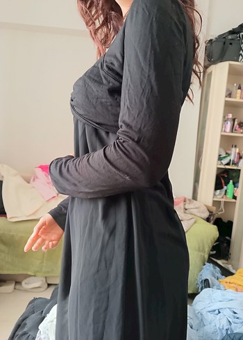 40 Beden Siyah Gotik Midi Kadın Elbise