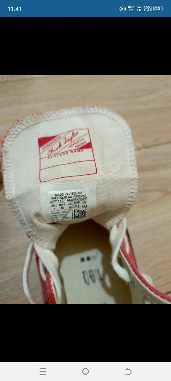 Kırmızı Converse Kadın Spor Ayakkabı orjinal - Görsel 2