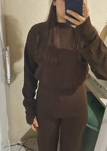 Kahverengi ikili triko takım - Görsel 2