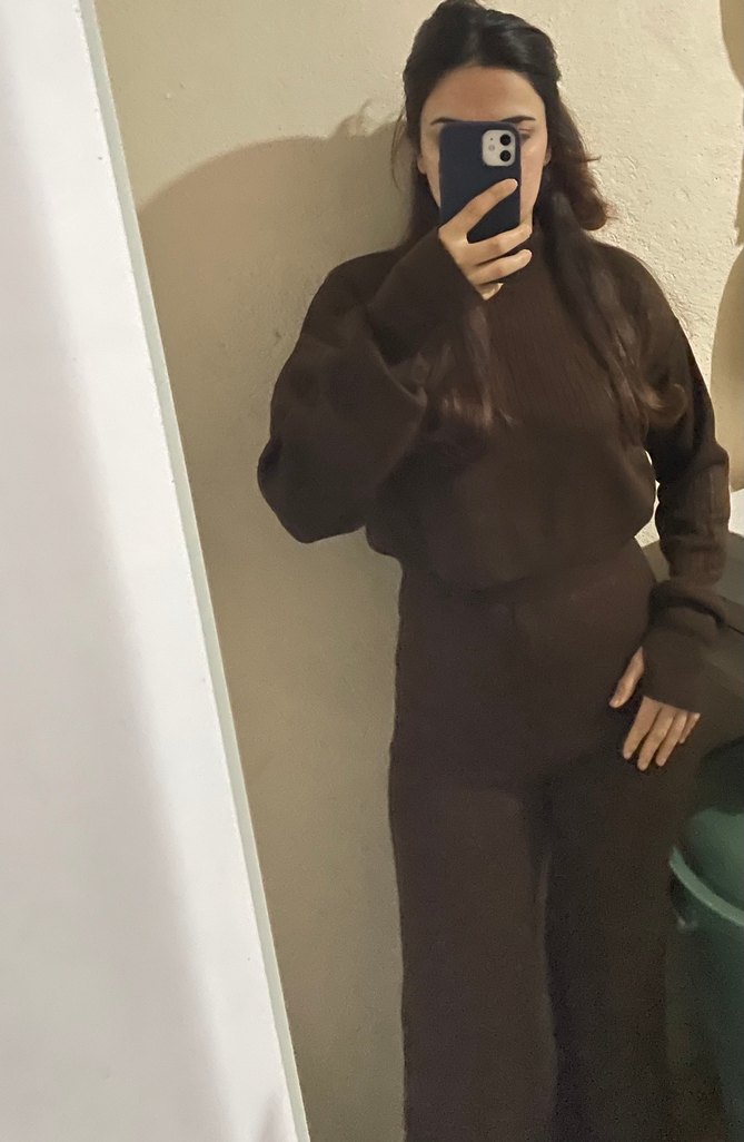 Kahverengi ikili triko takım - Görsel 3