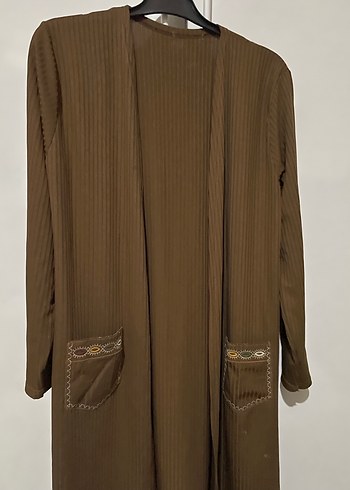 Uzun Kahverengi Kadın ceket - Görsel 2