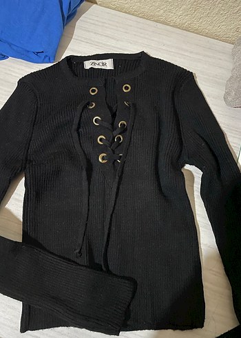 Siyah triko kazak - Görsel 2