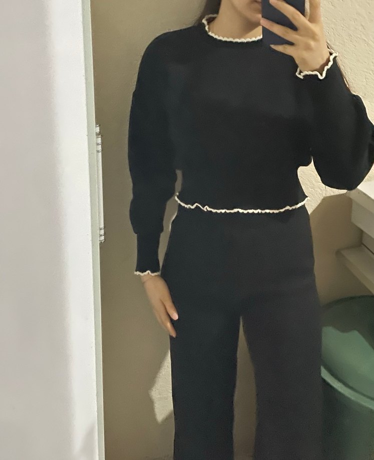 Siyah triko ikili takım - Görsel 3