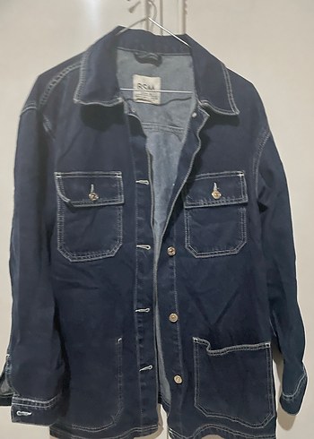 Düğmeli Lacivert Kadın Denim Ceket - Görsel 2